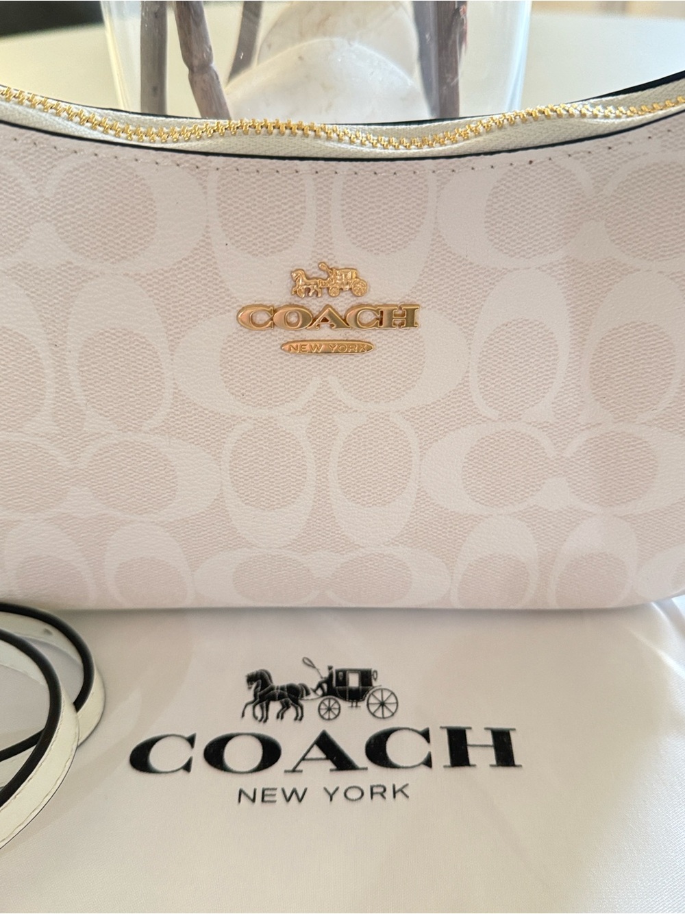 Coach Chalk Signature Teri Mini Shoulder Crossbody with Gold Hardware "NEW" - Picture 2 of 5
